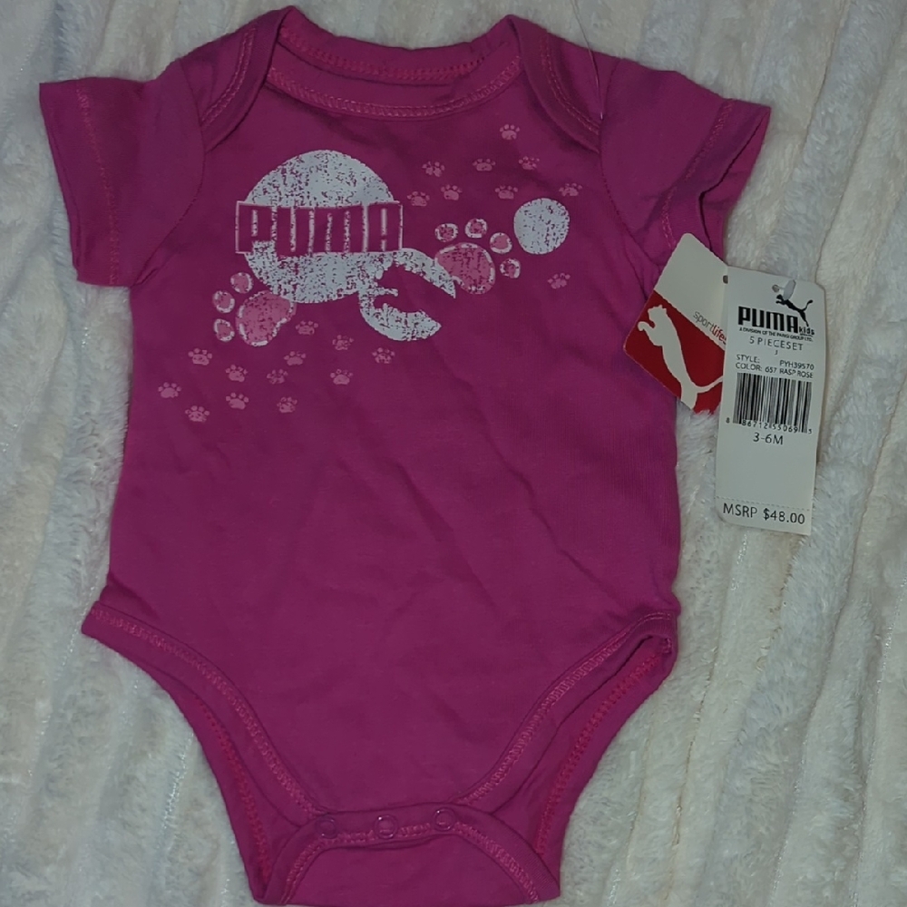 Puma Pink Baby Bodysuit
